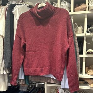Women's Maroon Turtleneck Sweater